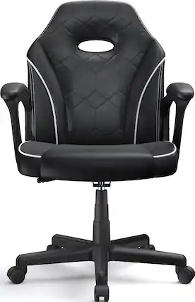 Front. ACGAM - CG-4746 Gaming Chair, Ergonomic Office Chair with Superior Leather, 360° Swivel and Height Adjustment for Home Office - Black.