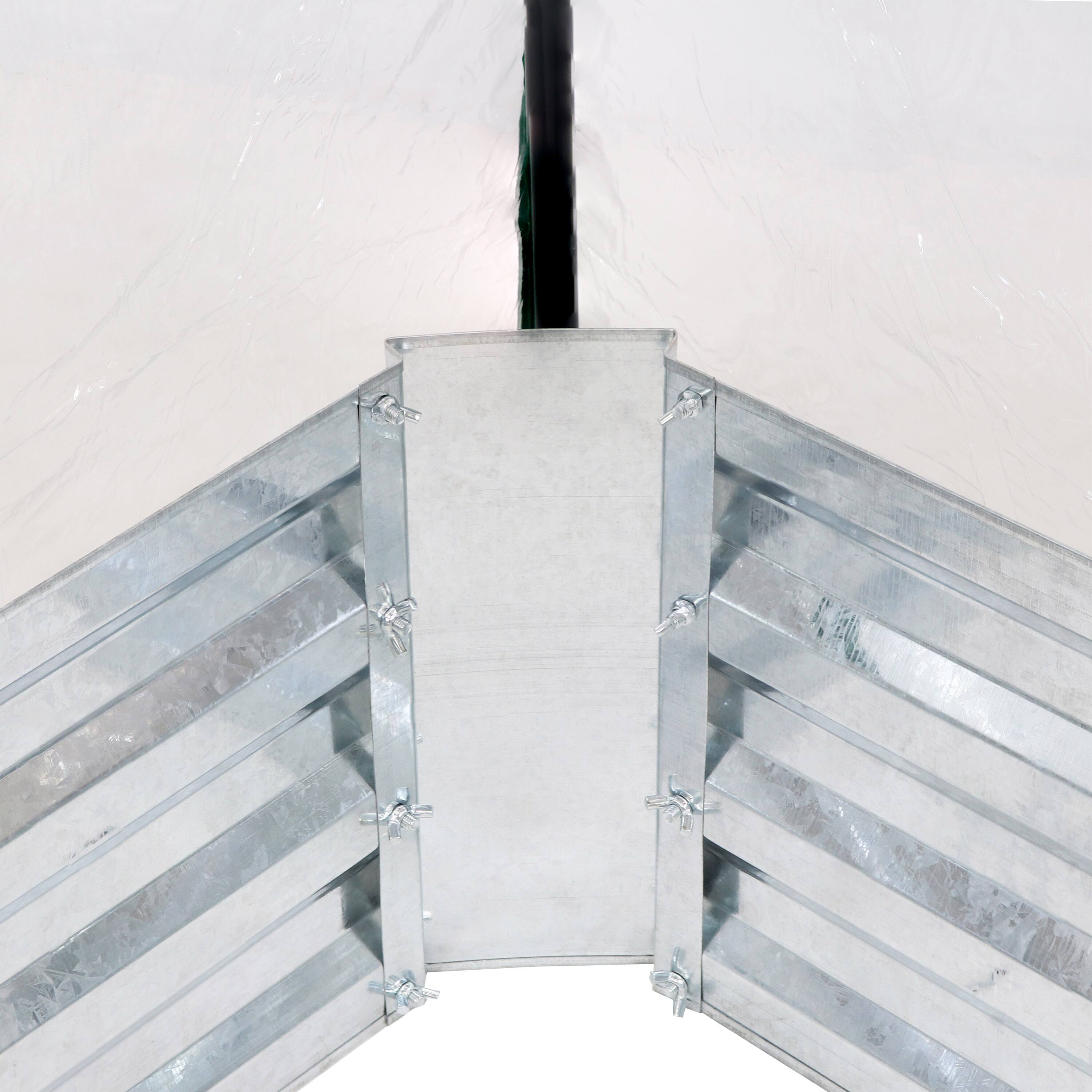 Alt View 5. Sunnydaze - Galvanized Steel Raised Bed with Greenhouse - 4 ft x 2 ft - Clear.