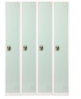 AdirOffice - Storage Locker 629-Series 72" H 1-Tier Steel Key Lock 2-Shelf Locker with Key Lock, 4/Pack - Misty Green