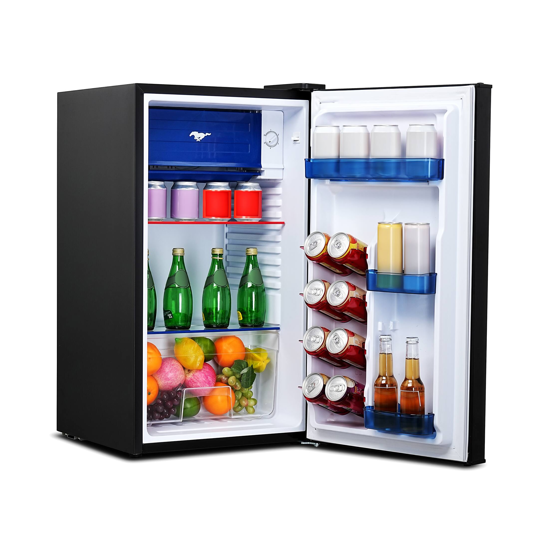 Alt View 1. Ford - Ford Mustang Compact Refrigerator, Large 91L, 3.2 cu. Ft. Shadow black - Black.