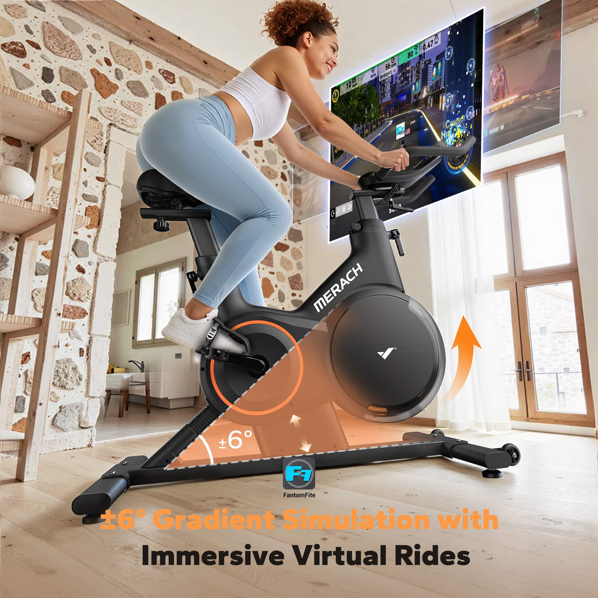 MERACH S28 Smart Magnetic Stationary Exercise Bike for Home Weight