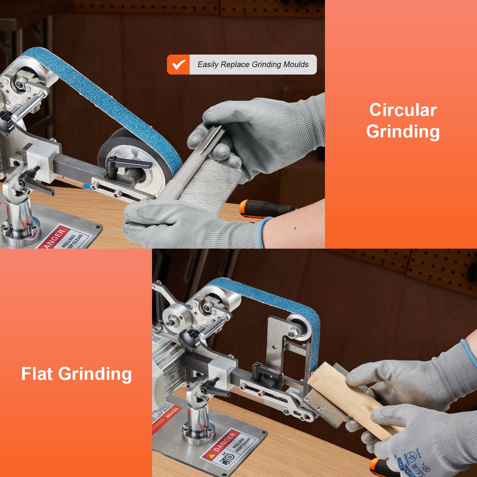 Easily Replace Grinding Moulds

Circular Grinding

Flat Grinding