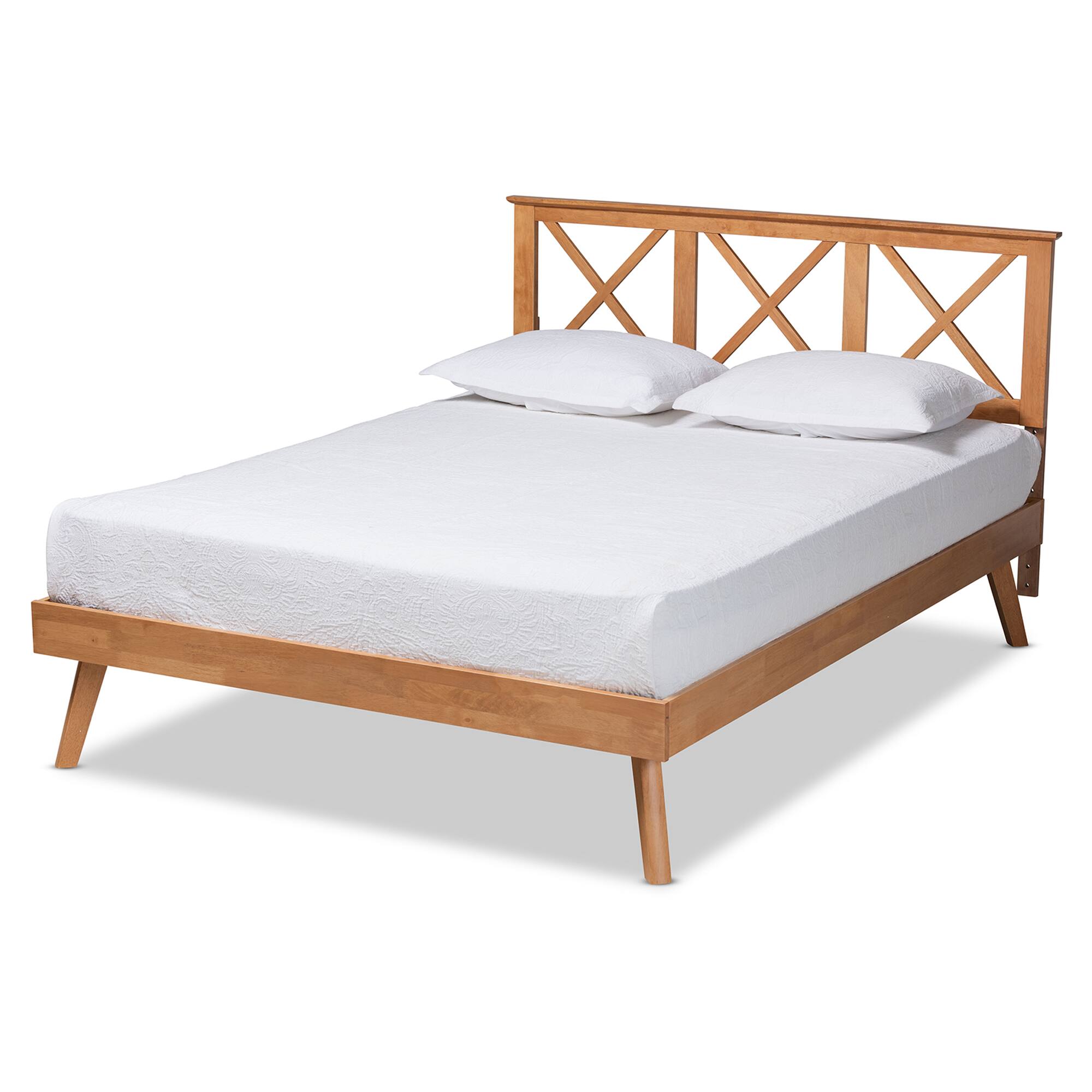 Front. Baxton Studio - Galvin Modern and Contemporary Brown Finished Wood Platform Bed - Brown.