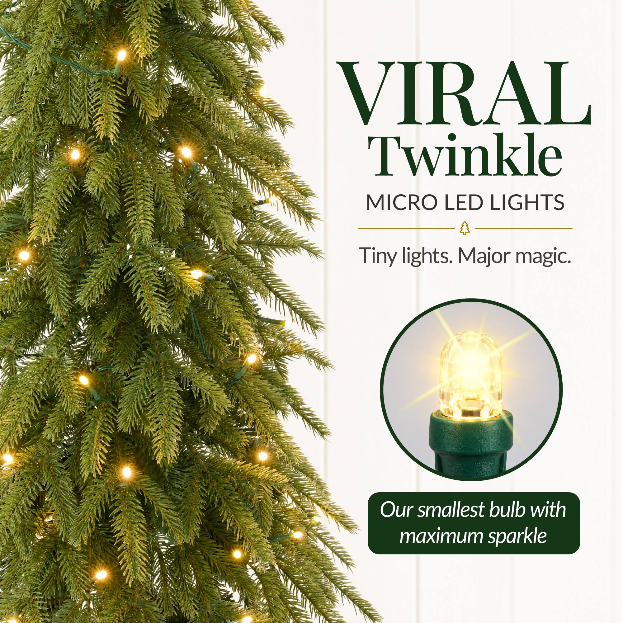 VIRAL Twinkle MICRO LED LIGHTS  
Tiny lights. Major magic.  
Our smallest bulb with maximum sparkle