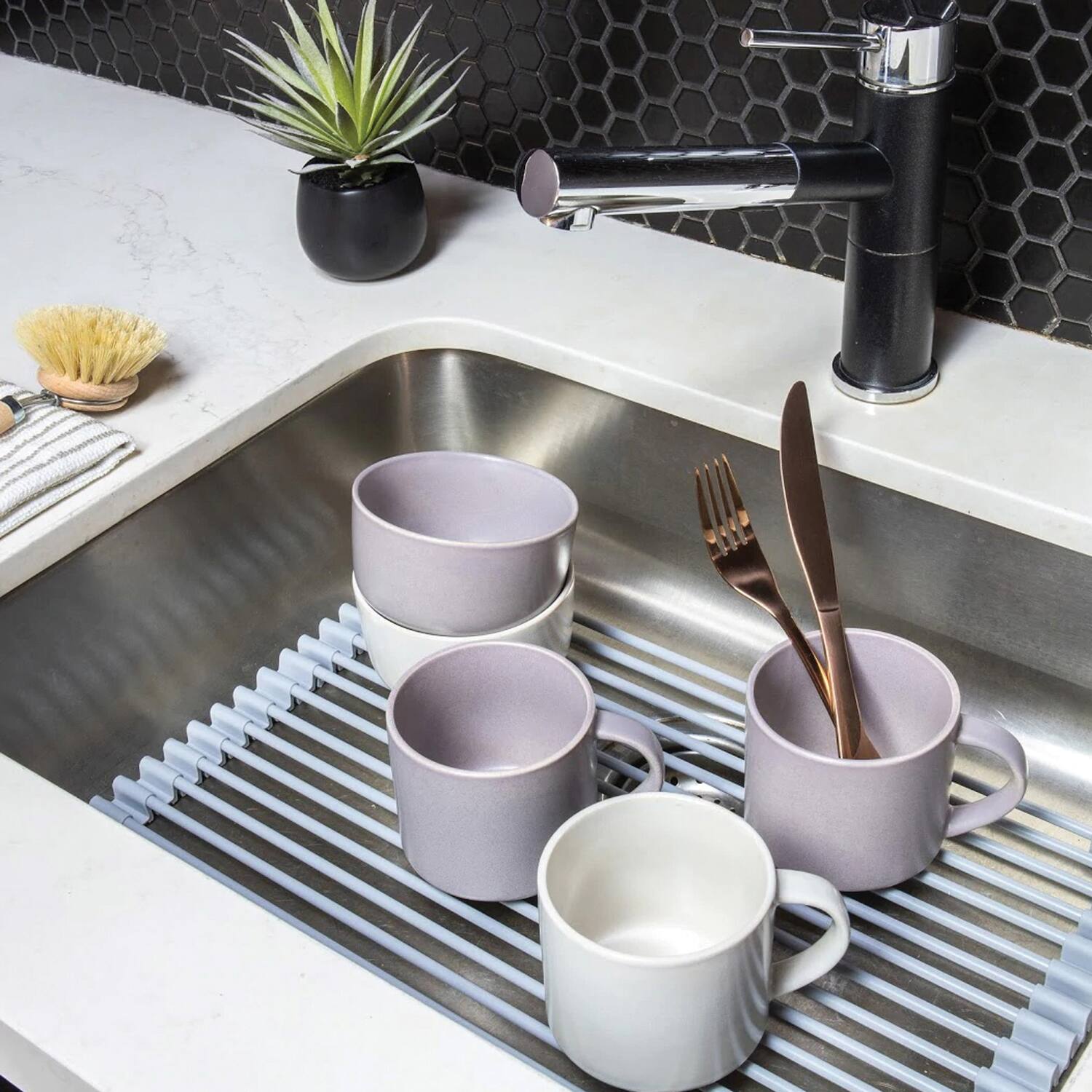 Alt View 1. Better Houseware - Better Houseware 31485 Multipurpose Roll-up Rack (small) - gray.