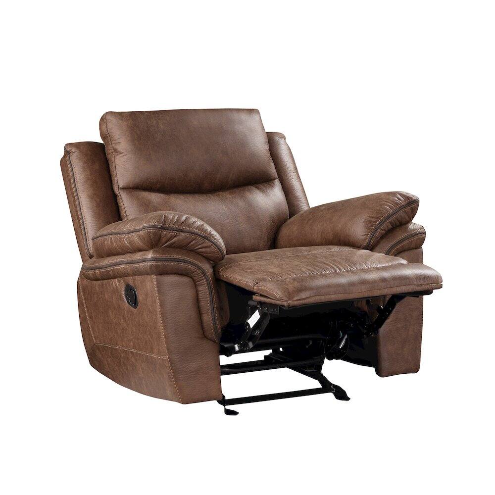 Back. New Classic Furniture - Ryland Glider Recliner- Brown - Brown.