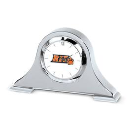 Jardine - Rochester Institute of Technology Tigers Primary Team Logo Napoleon Desk Clock - Silver