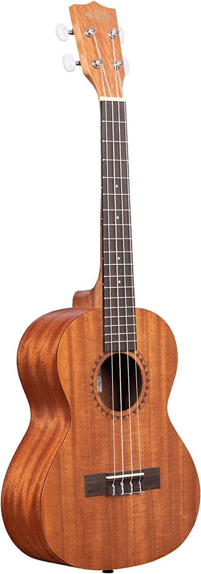 Left. Kala - Kala KA-15T Mahogany Tenor Ukulele Bundle with Gig Bag, Tuner, Strap and Strings.