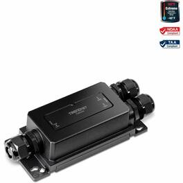 Trendnet - 2-Port Industrial Outdoor Gigabit PoE++ Extender, Hardened IP67 Extreme Temperature Rated Housing, Extends