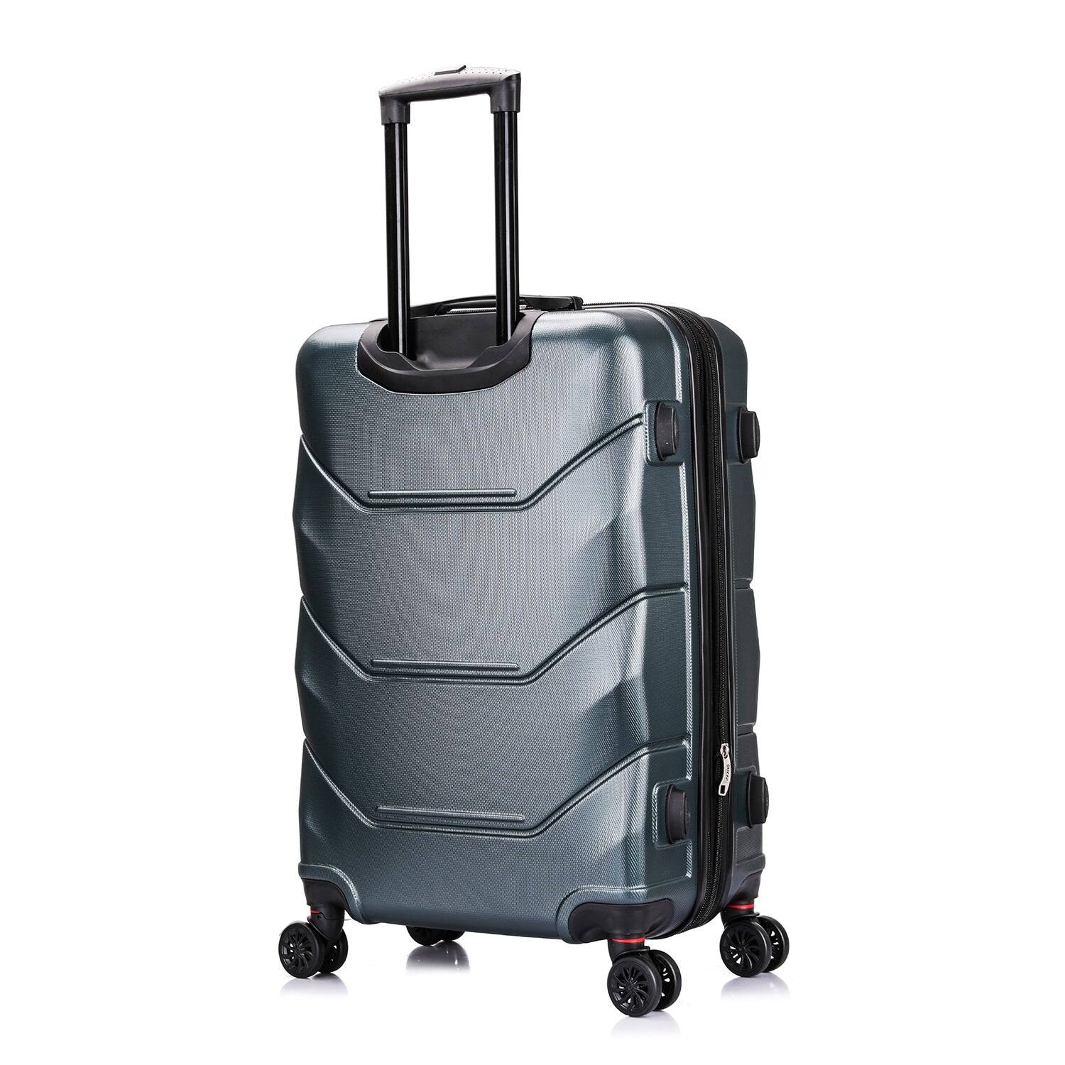 Back. DUKAP - Zonix Lightweight Hardside Spinner Luggage 26" Luggage - GREEN.