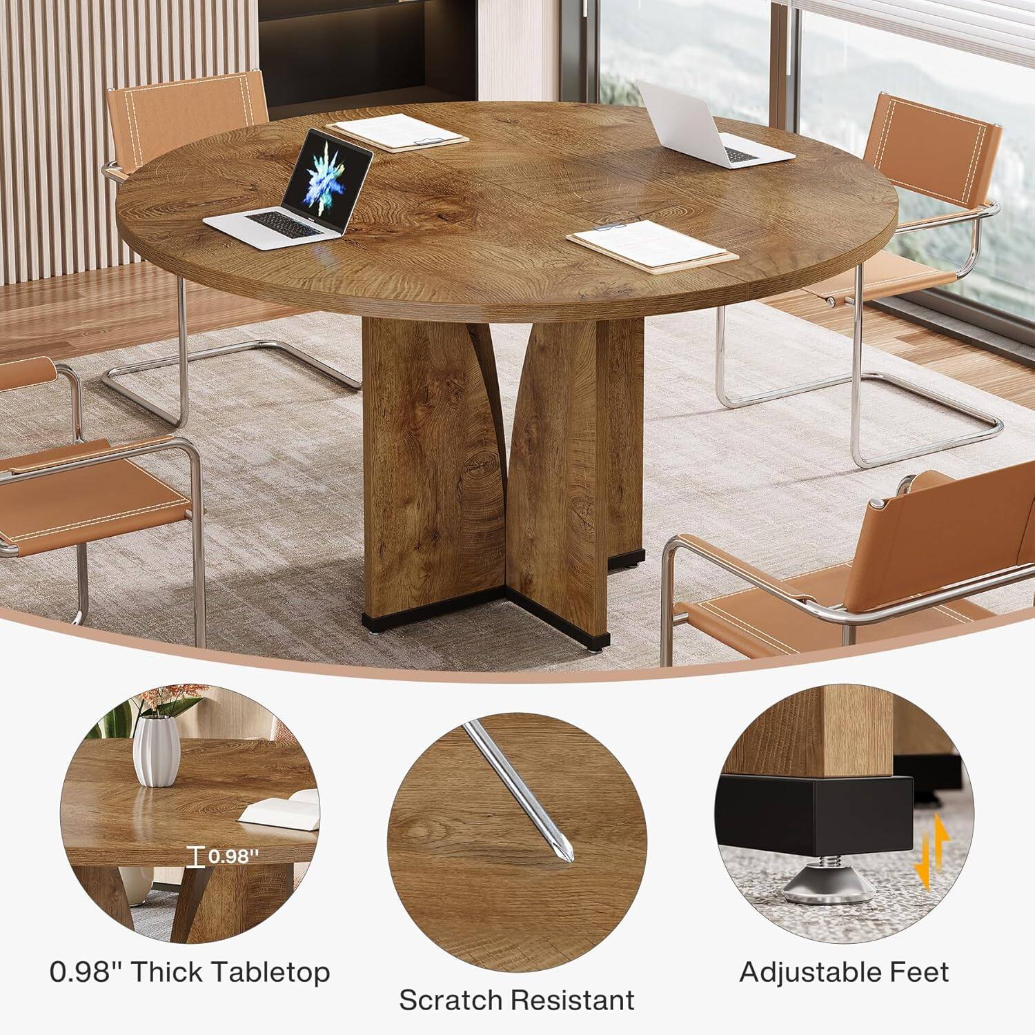 0.98" Thick Tabletop  
Scratch Resistant  
Adjustable Feet
