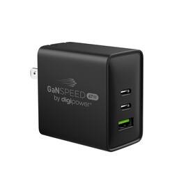 Digipower - GaN Speed 67W 2x USB-C & 1x USB-A Charger – Fast, Compact, and Powerfully Smart - Black