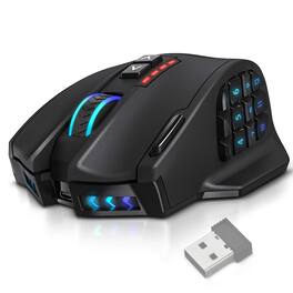 Cozy Serene - Wireless Mouse Venus Pro Rgb Mmo Gaming 000 Dpi Optical Sensor 2.4 Ghz Transmission - Wireless - Classic black-Wireless Venus pro