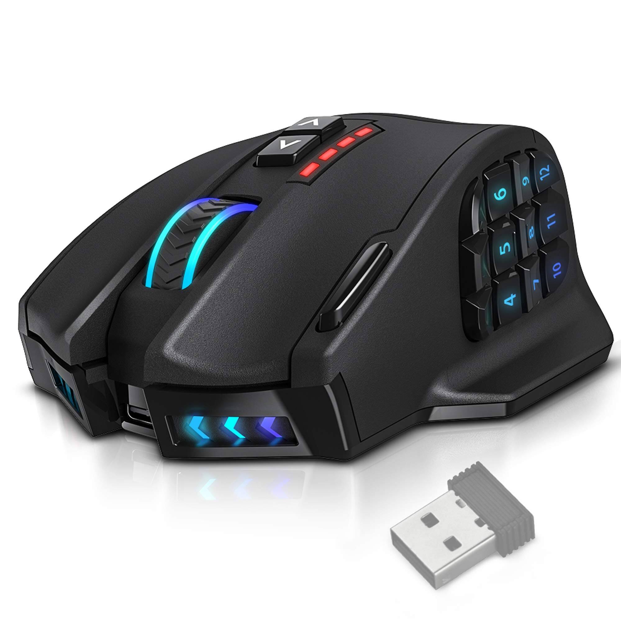 Front. Cozy Serene - Wireless Mouse Venus Pro Rgb Mmo Gaming 000 Dpi Optical Sensor 2.4 Ghz Transmission - Classic black-Wireless Venus pro.