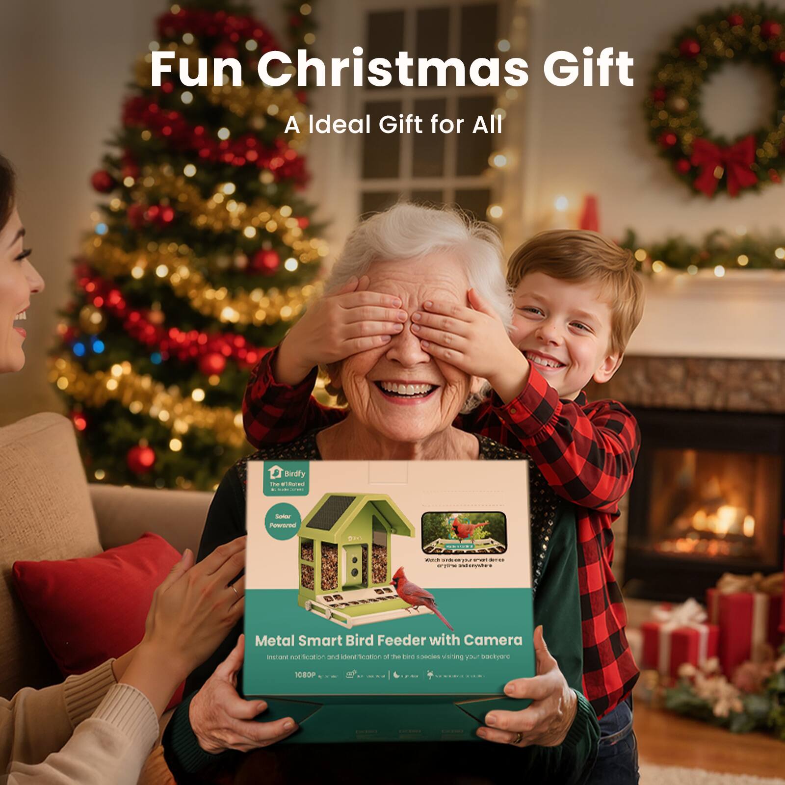 Fun Christmas Gift  
A Ideal Gift for All  

Metal Smart Bird Feeder with Camera  
Instant notification and identification of the bird species visiting your backyard