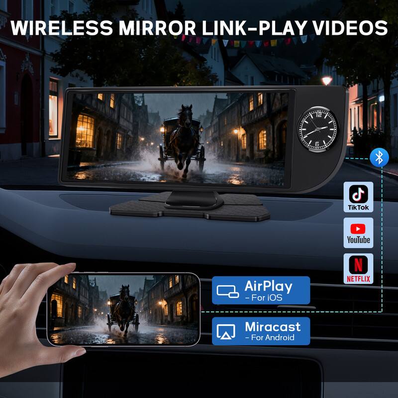 WIRELESS MIRROR LINK-PLAY VIDEOS

- TikTok
- YouTube
- Netflix
- AirPlay - For iOS
- Miracast - For Android