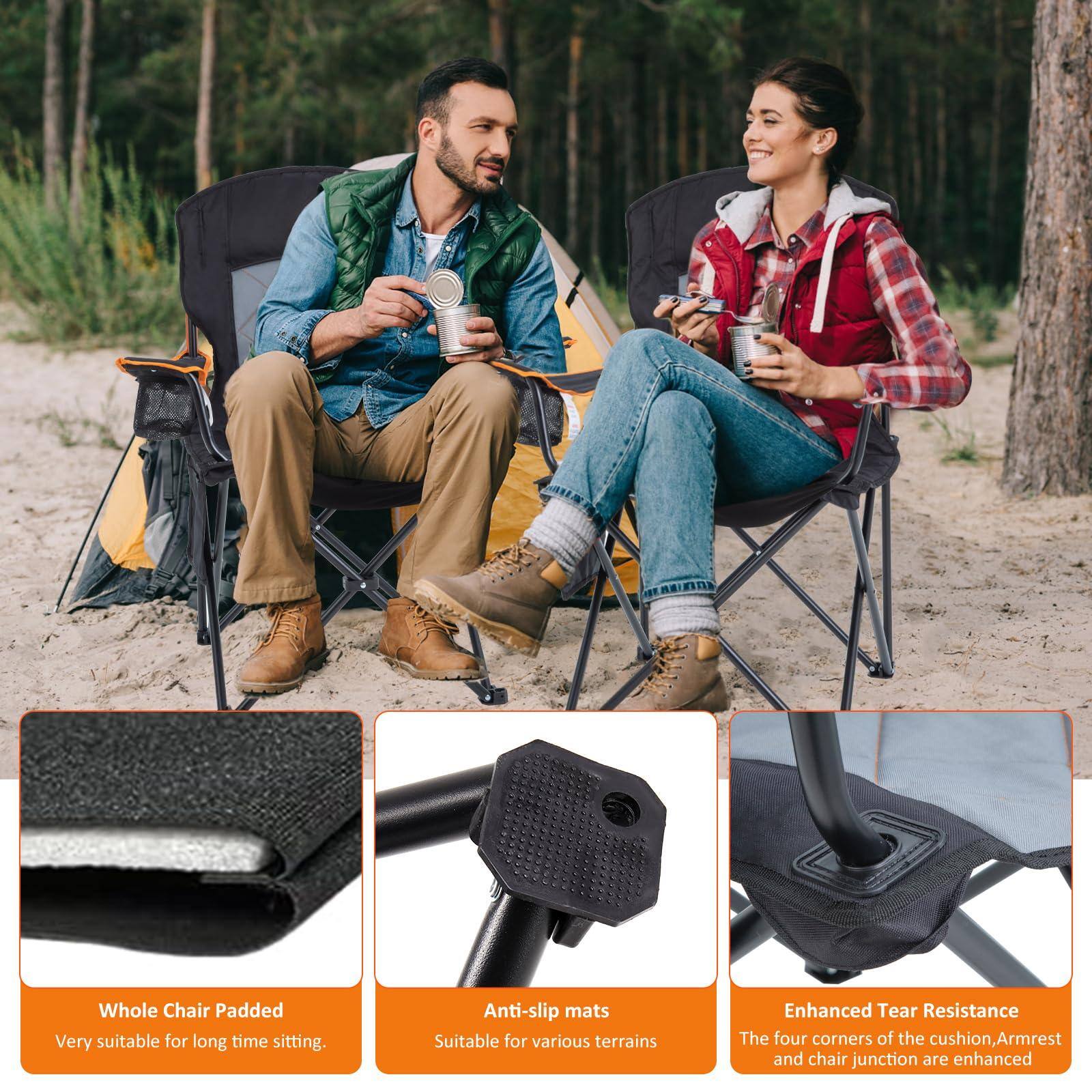 - Whole Chair Padded: Very suitable for long time sitting.
- Anti-slip mats: Suitable for various terrains.
- Enhanced Tear Resistance: The four corners of the cushion, Armrest and chair junction are enhanced.