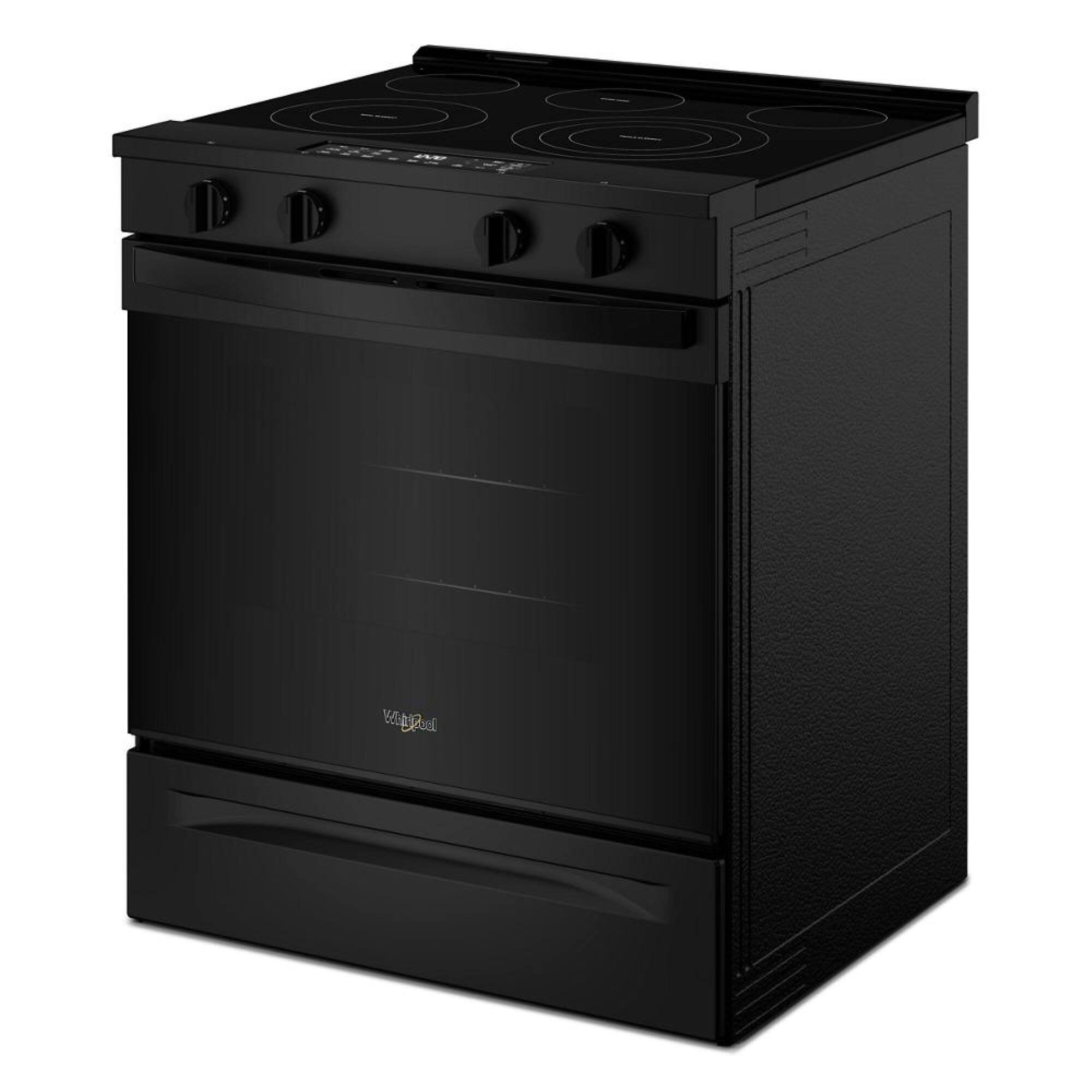 Angle. Whirlpool - 5.0 Cu. Ft. Slide-In Electric Range with Air Cooking Technology - Black.
