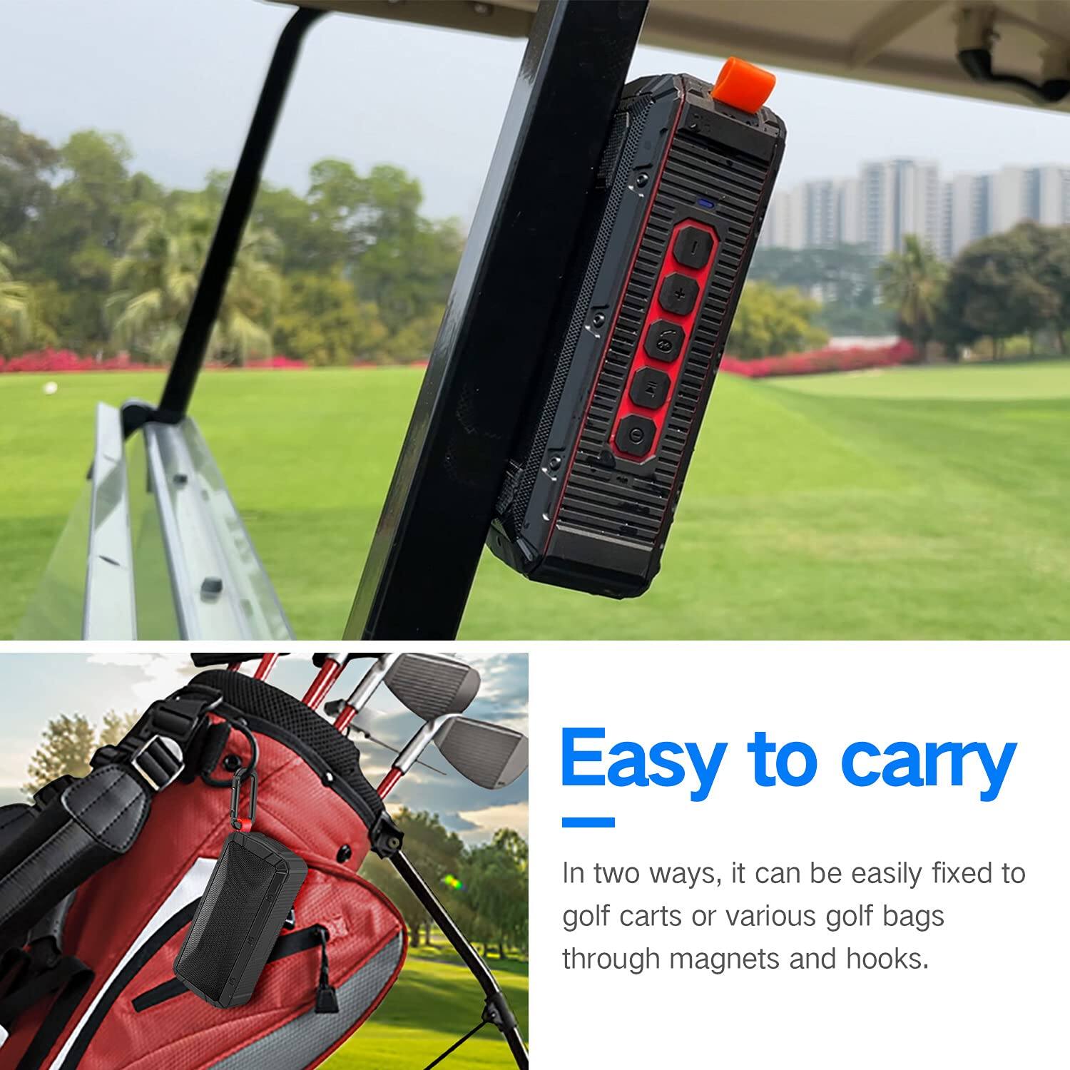 Easy to carry

In two ways, it can be easily fixed to golf carts or various golf bags through magnets and hooks.