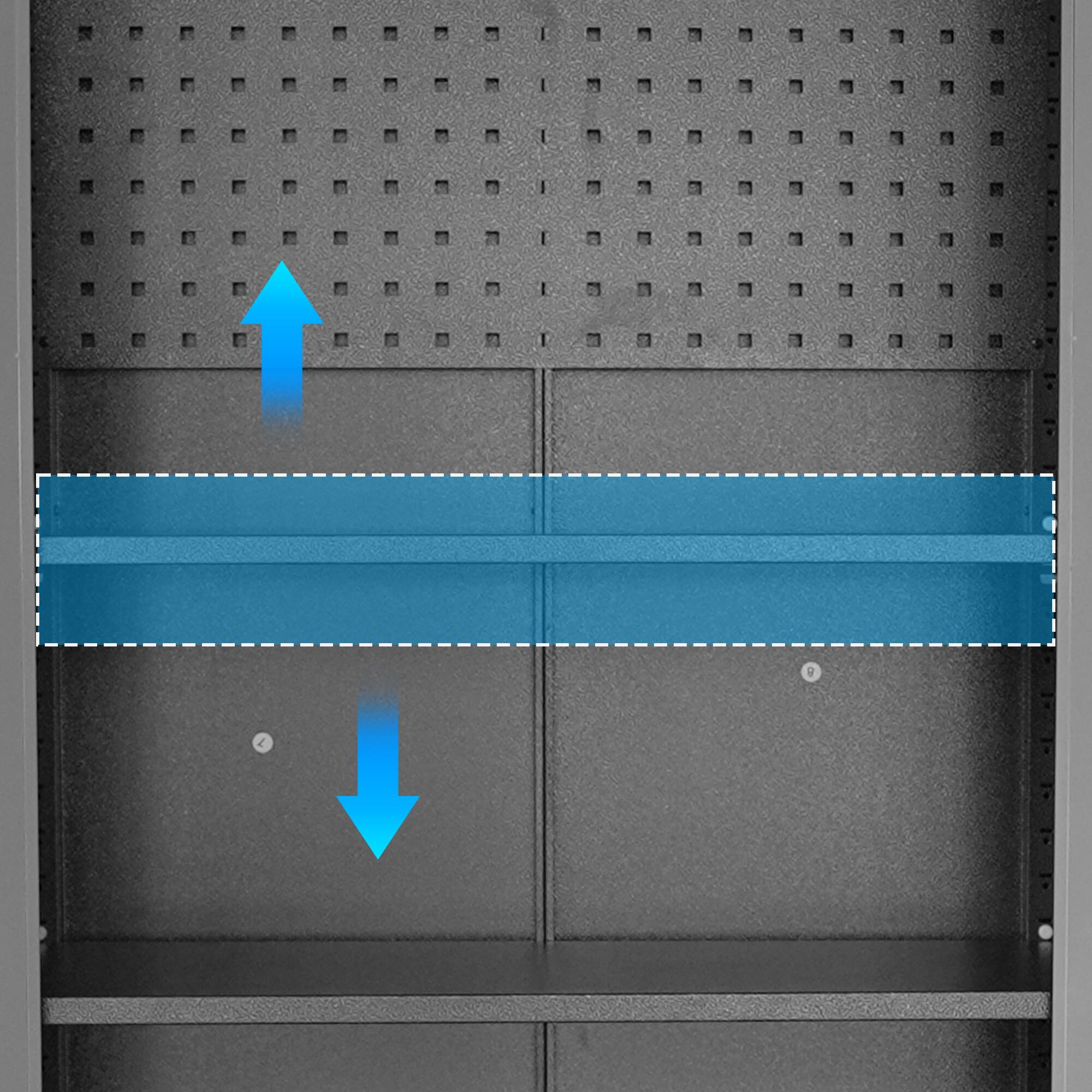 Back. Anysun - Anysun 71'' Tall Heavy-Duty Ultra Large Capacity Garage Storage Cabinet with Secure Storage and Adjustable Shelves - Gray.