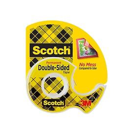 Scotch - Permanent Double Sided Tape Refill, 0.5" x 6.94 yds., 1"Core - Clear
