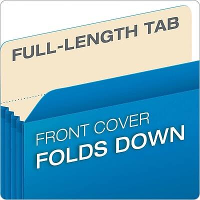 FULL-LENGTH TAB  
FRONT COVER FOLDS DOWN