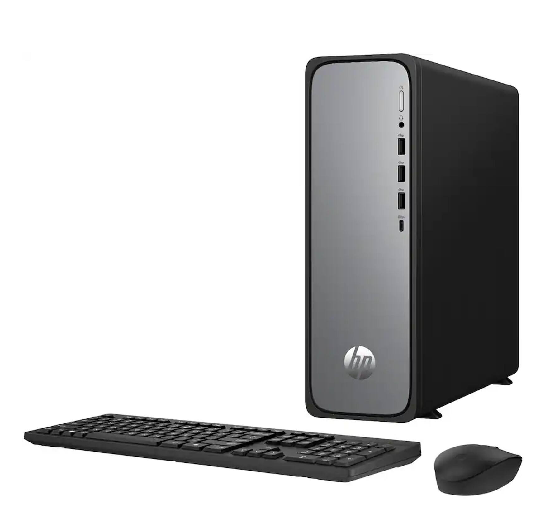 Alt View 10. HP - OmniDesk Slim Desktop (i3-13100, 16GB, 256GB SSD, Intel UHD 730, WiFi 6, Bluetooth 5.4, Win 11 Pro) w/USB Hub - Meteor Silver.