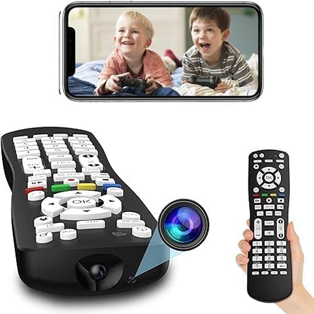 Front. RTMB - HD 1080P TV Remote Spy Camera 2 in 1 Use WiFi Hidden Camera with Video and Motion Detection - Black.
