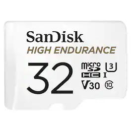 32GB SanDisk High Endurance microSDHC Card with Adapter