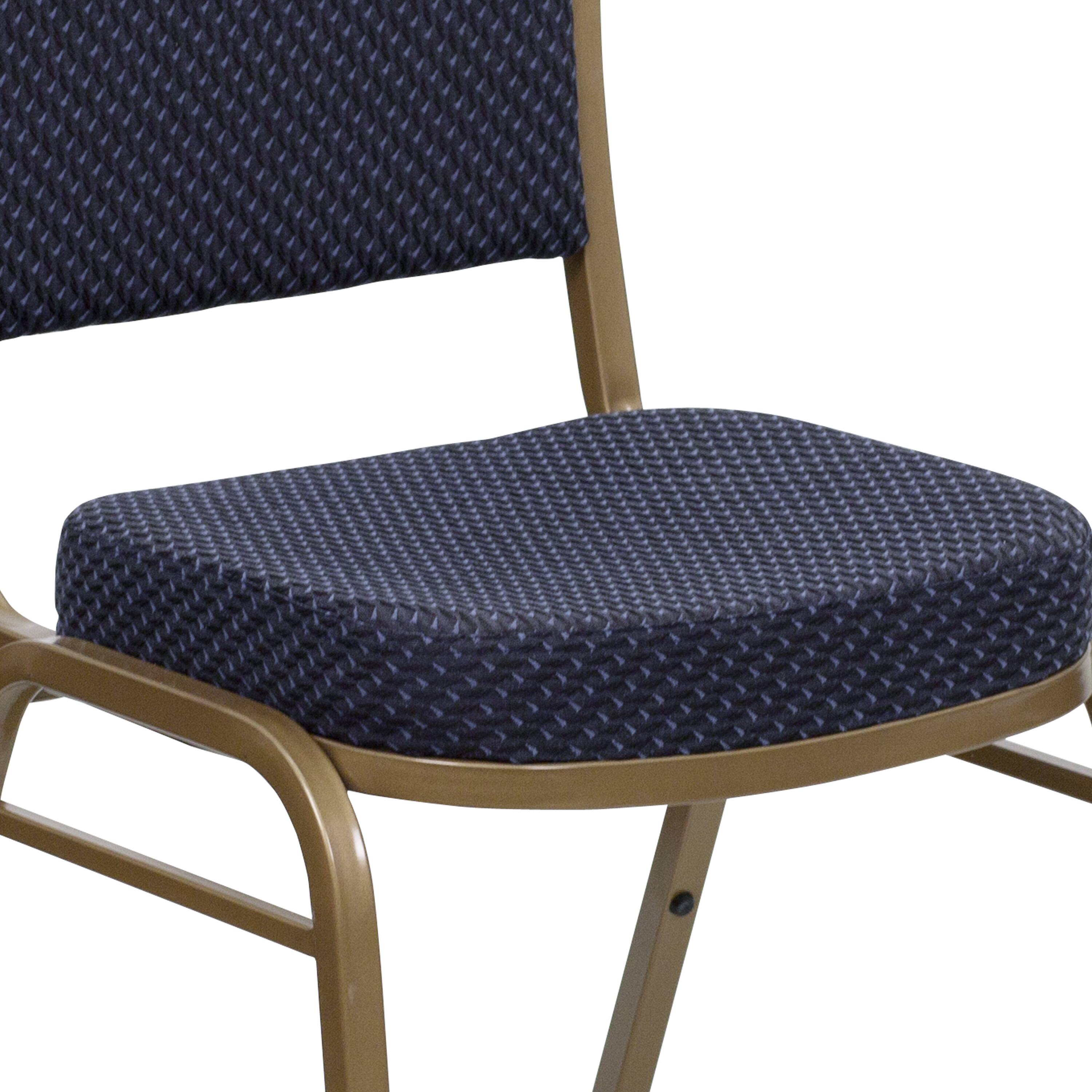 Alt View 10. Emma + Oliver - Dome Back Stacking Banquet Dining Chair - Navy Patterned Fabric/Gold Frame.