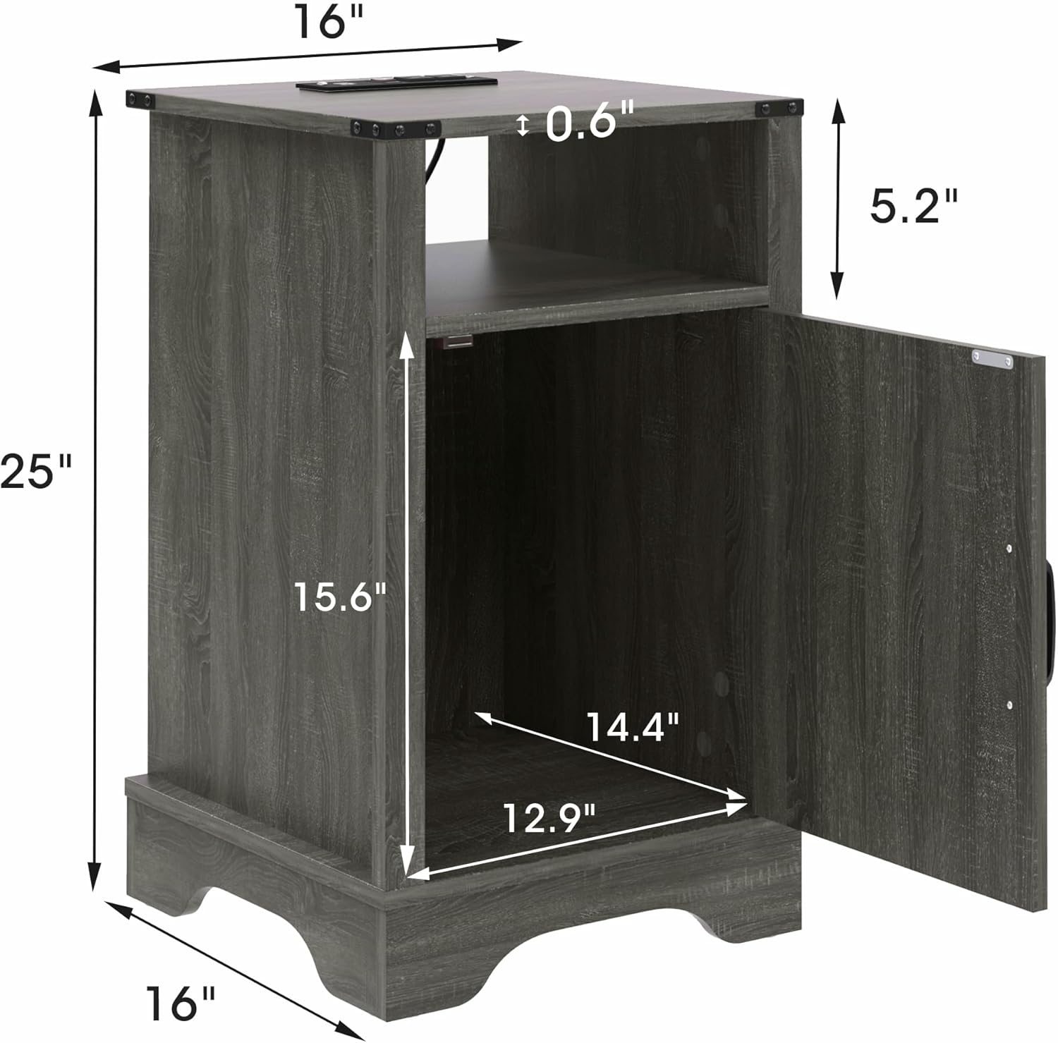 16"  
0.6"  
5.2"  
25"  
15.6"  
14.4"  
12.9"  
16"