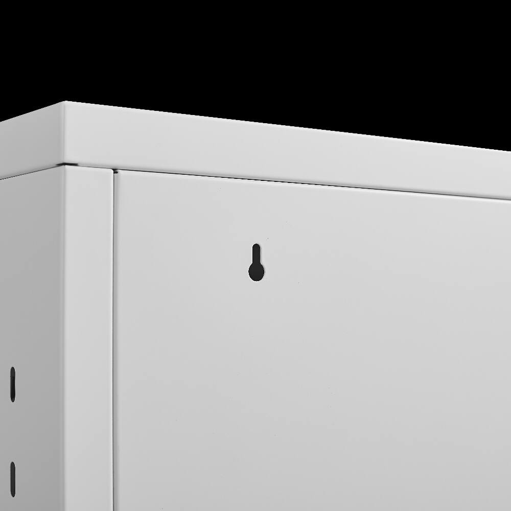 Alt View 4. Loheer - Loheer white tilt out shoe cabinet Heavy Duty Metal Space Saving - White.