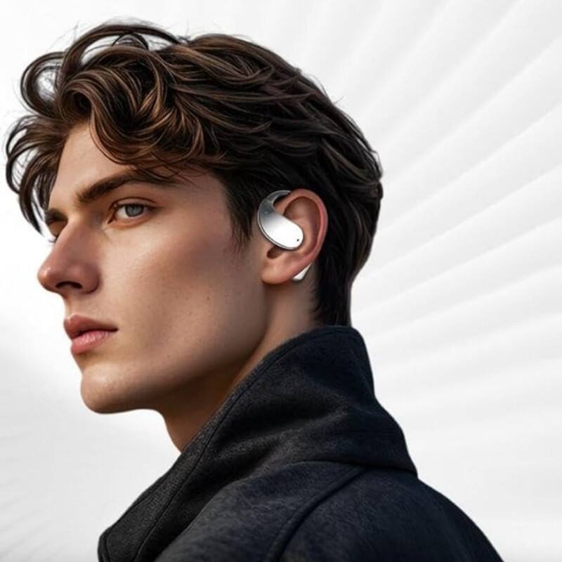 Alt View 1. SKRAN - Bluetooth 5.4 Headphones-Open Ear Headphones, ENC Call Noise Reduction Headset for Running,Sports,Cycling - Black.