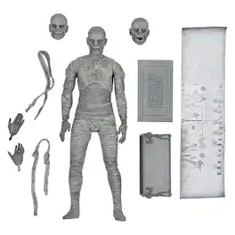 NECA - Universal Monsters 7 Inch Scale Action Figure | The Mummy (Black & White) - Gray