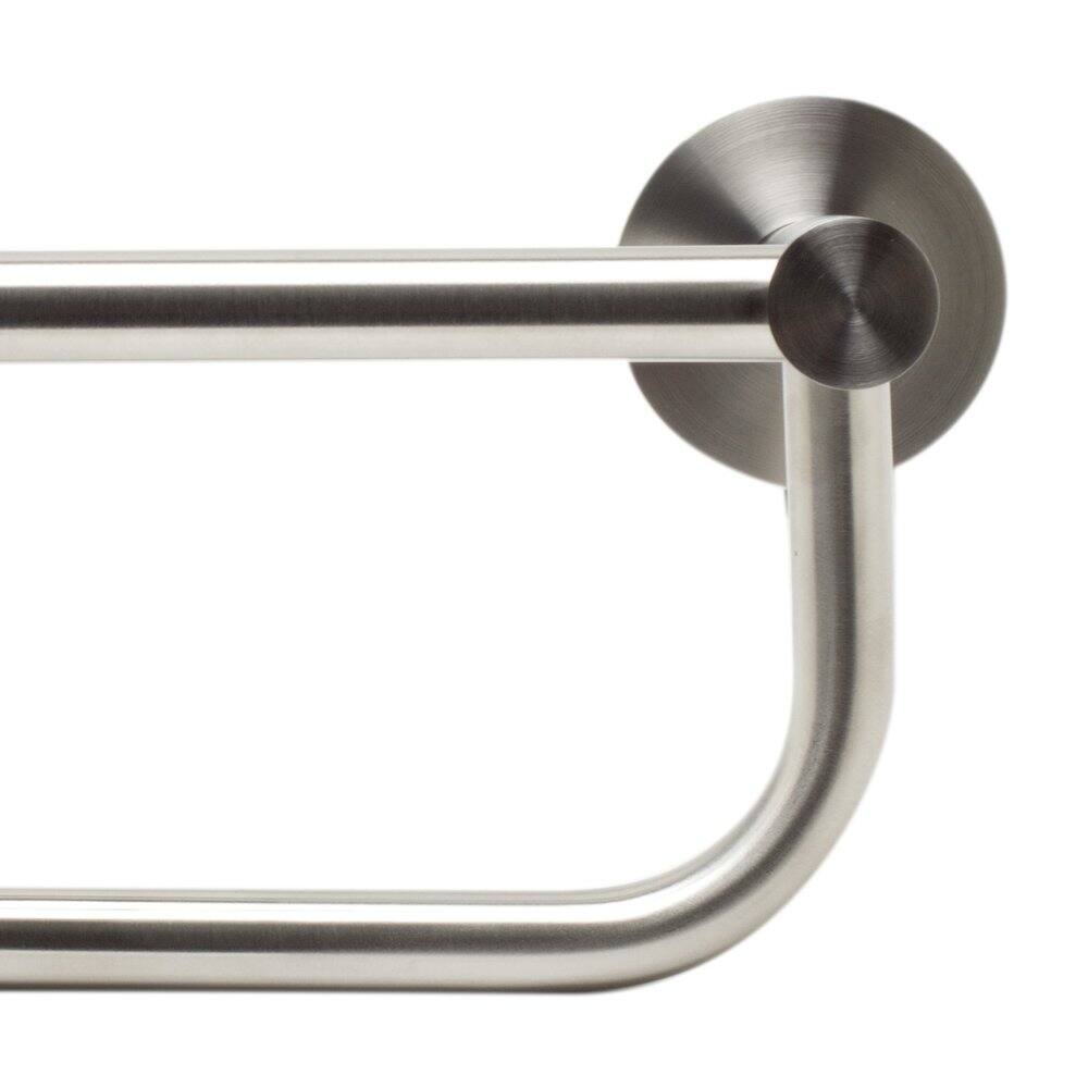 Angle. Alfi - Brushed Nickel 26 inch Towel Bar & Shelf Bathroom Accessory - Silver.