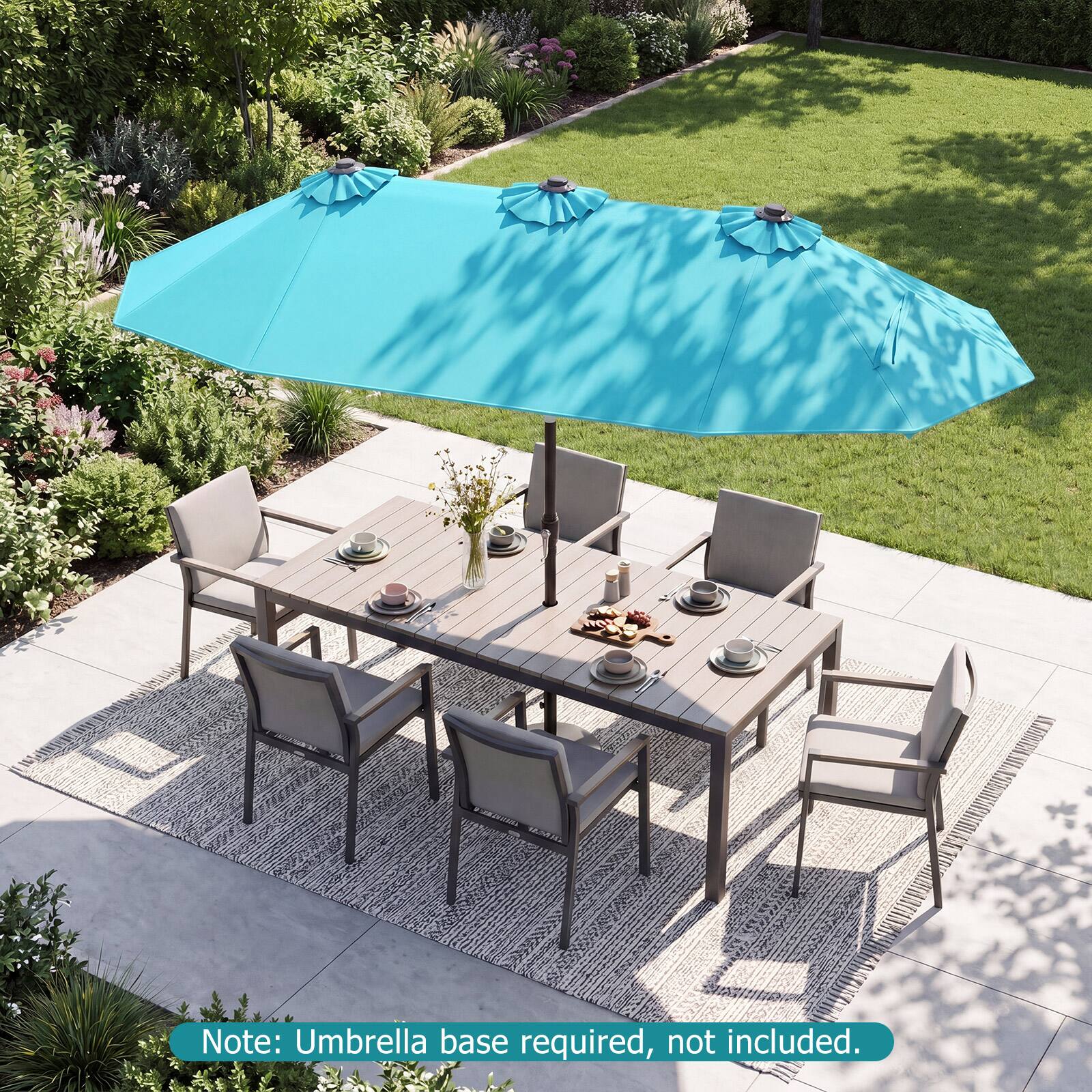 Note: Umbrella base required, not included.