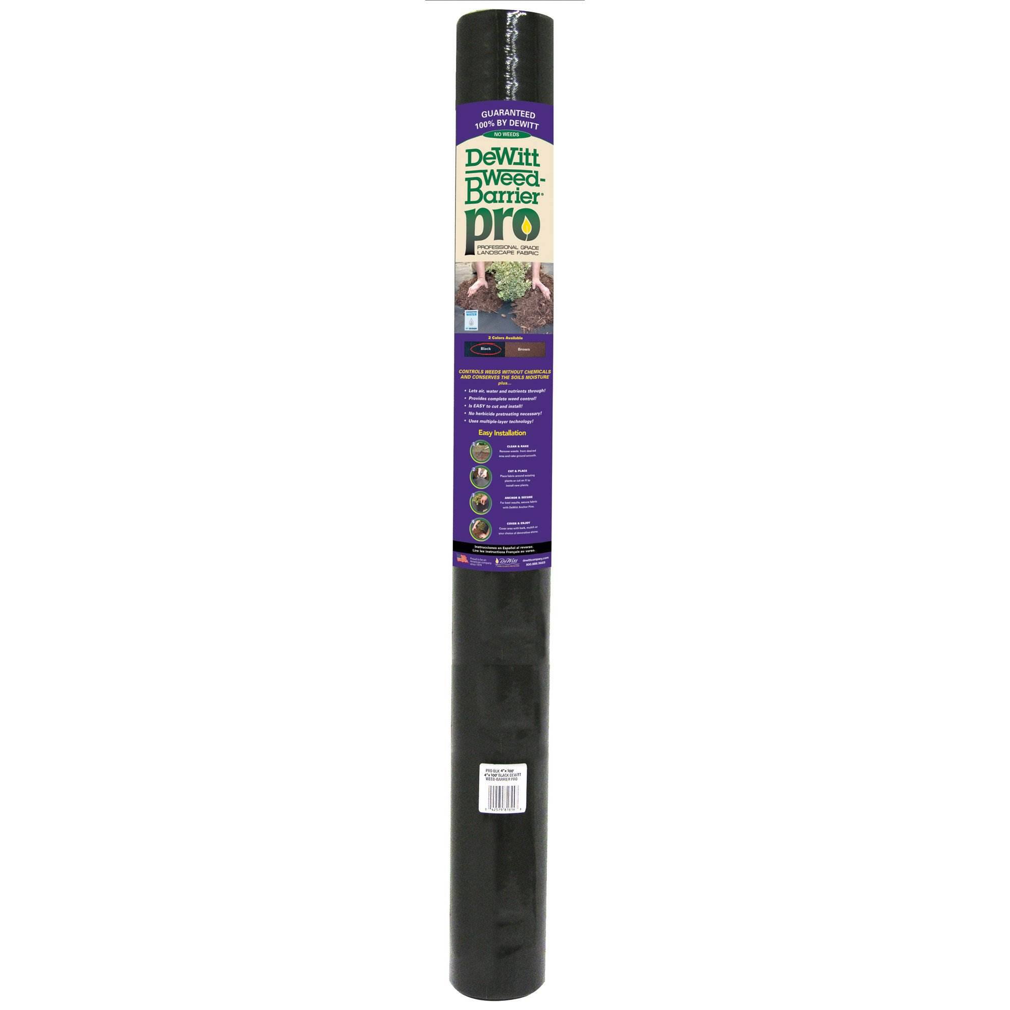 GUARANTEED 100% BY DEWITT

DeWitt Weed Barrier Pro

CONTAINS:
- 100% Polypropylene
- UV Stabilized
- 6 Mil Thickness
- 10 Year Warranty

FEATURES:
- Easy to Install
- Weed Barrier
- Landscape Fabric
- Garden Fabric
- Mulch Barrier
- Decorative Fabric
- Weed Barrier
- Landscape Fabric
- Garden Fabric
- Mulch Barrier
- Decorative Fabric

EASY TO INSTALL:
- Simply Unroll and Cut to Size
- No Tools Required
- Easy to Cut and Trim

GUARANTEED 100% BY DEWITT

DeWitt Weed Barrier Pro

CONTAINS:
- 100% Polypropylene
- UV Stabilized
- 6 Mil Thickness
- 10 Year Warranty

FEATURES:
- Easy to Install
- Weed Barrier
- Landscape Fabric
- Garden Fabric
- Mulch Barrier
- Decorative Fabric
- Weed Barrier
- Landscape Fabric
- Garden Fabric
- Mulch Barrier
- Decorative Fabric

EASY TO INSTALL:
- Simply Unroll and Cut to Size
- No Tools Required
-