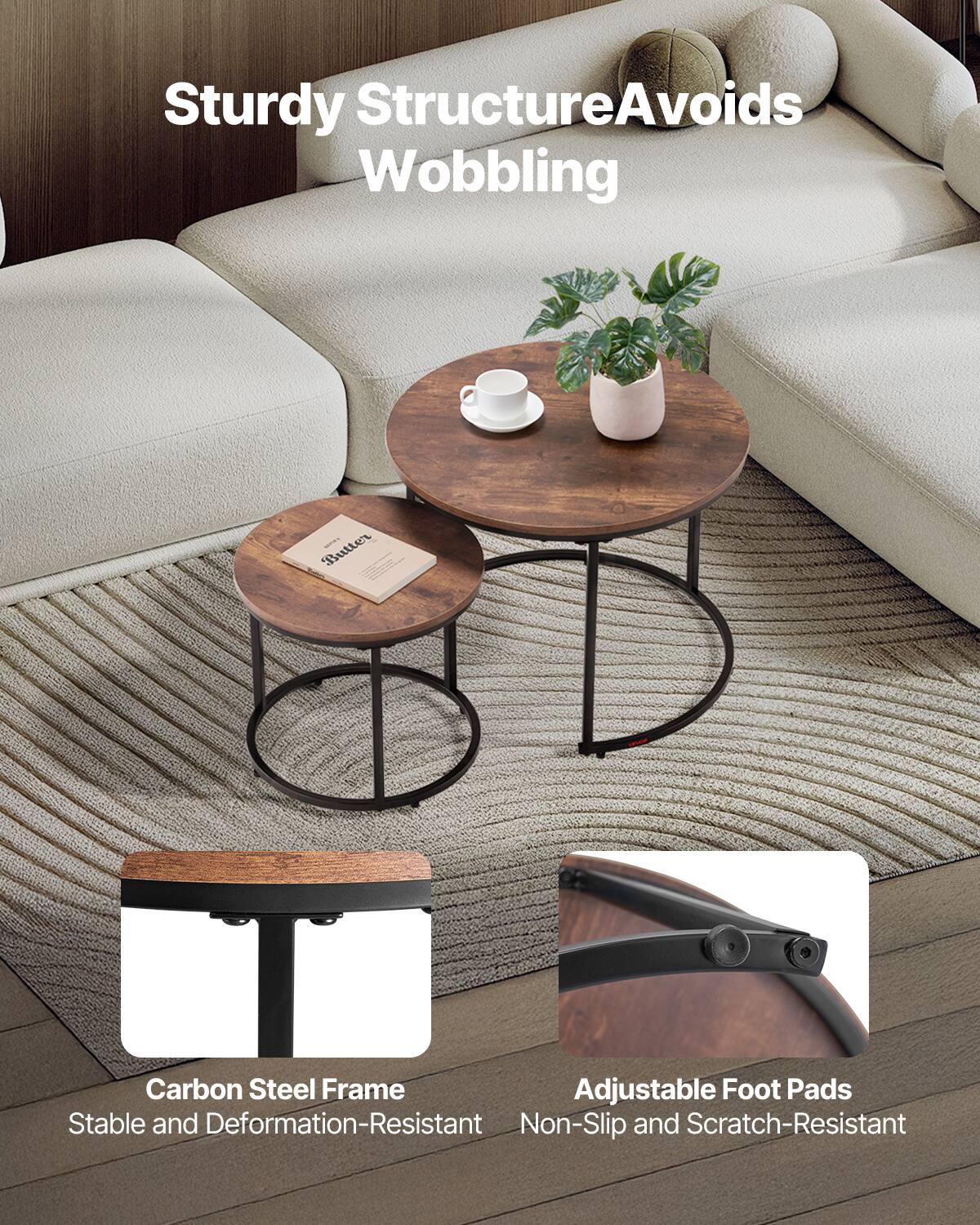 Sturdy Structure Avoids Wobbling

Butter
Carbon Steel Frame
Adjustable Foot Pads
Stable and Deformation-Resistant
Non-Slip and Scratch-Resistant
