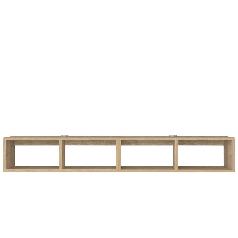 Alt View 2. Atelier Mobili - Floating TV Shelf - 75 Inch TV Stand - Modern Wall Mounted Design - Beige.