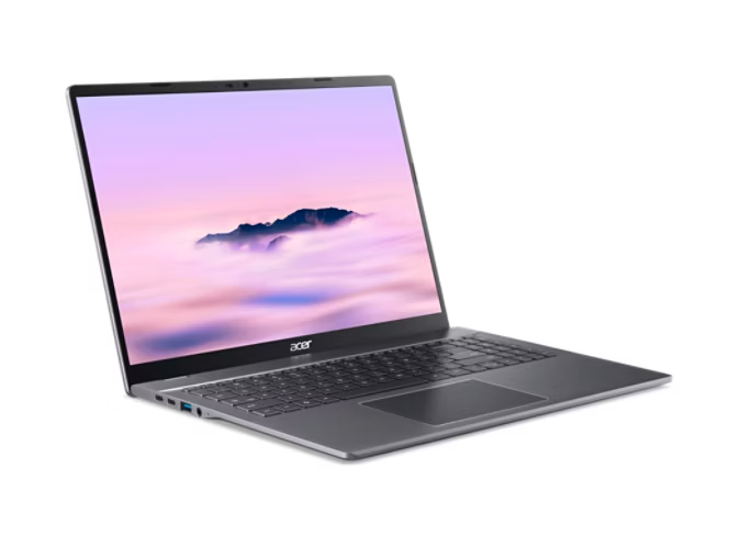 Angle. Acer - Acer Chromebook Plus 516 16" WQXGA Laptop Intel i3-1315U 12-Core 8GB RAM 256GB SSD ChromeOS AI Webcam - Metallic Silver.