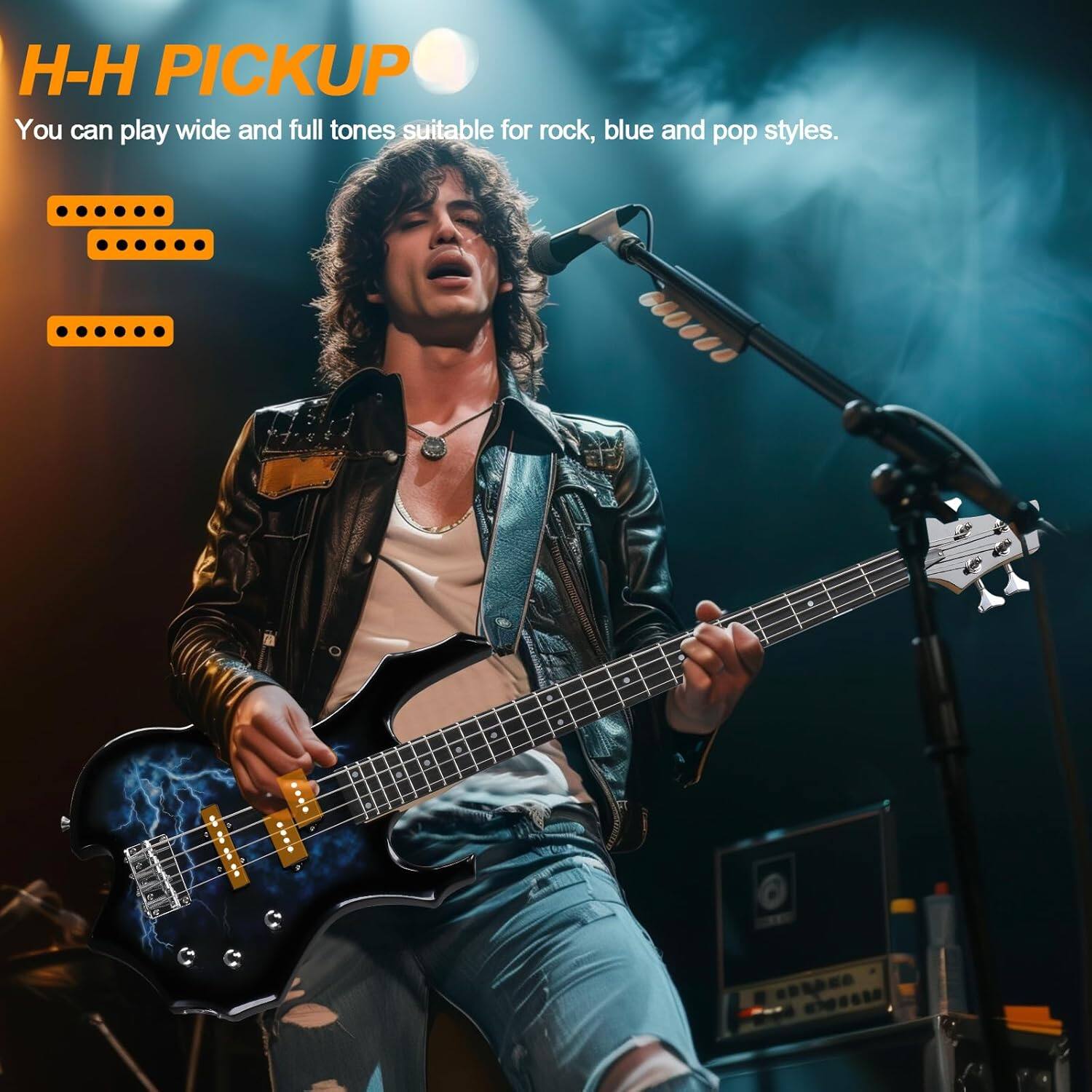 H-H PICKUP  
You can play wide and full tones suitable for rock, blue and pop styles.