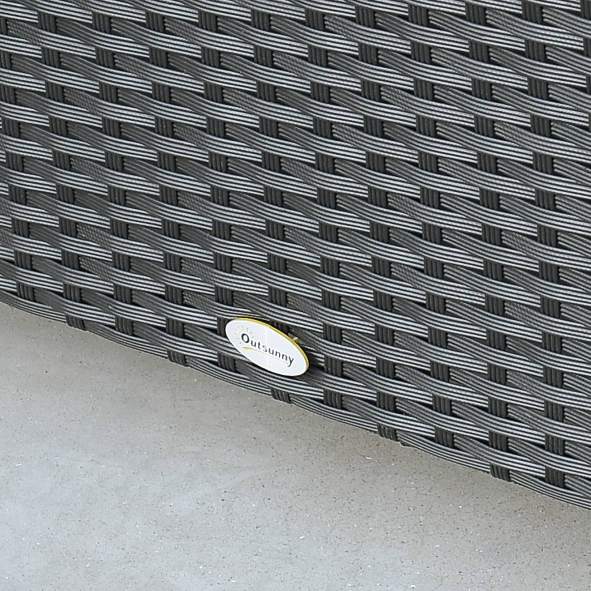 Alt View 2. Outsunny - Outsunny Patio Furniture, Wicker Coffee Table, Hand-Woven PE Rattan Side Table - Black.