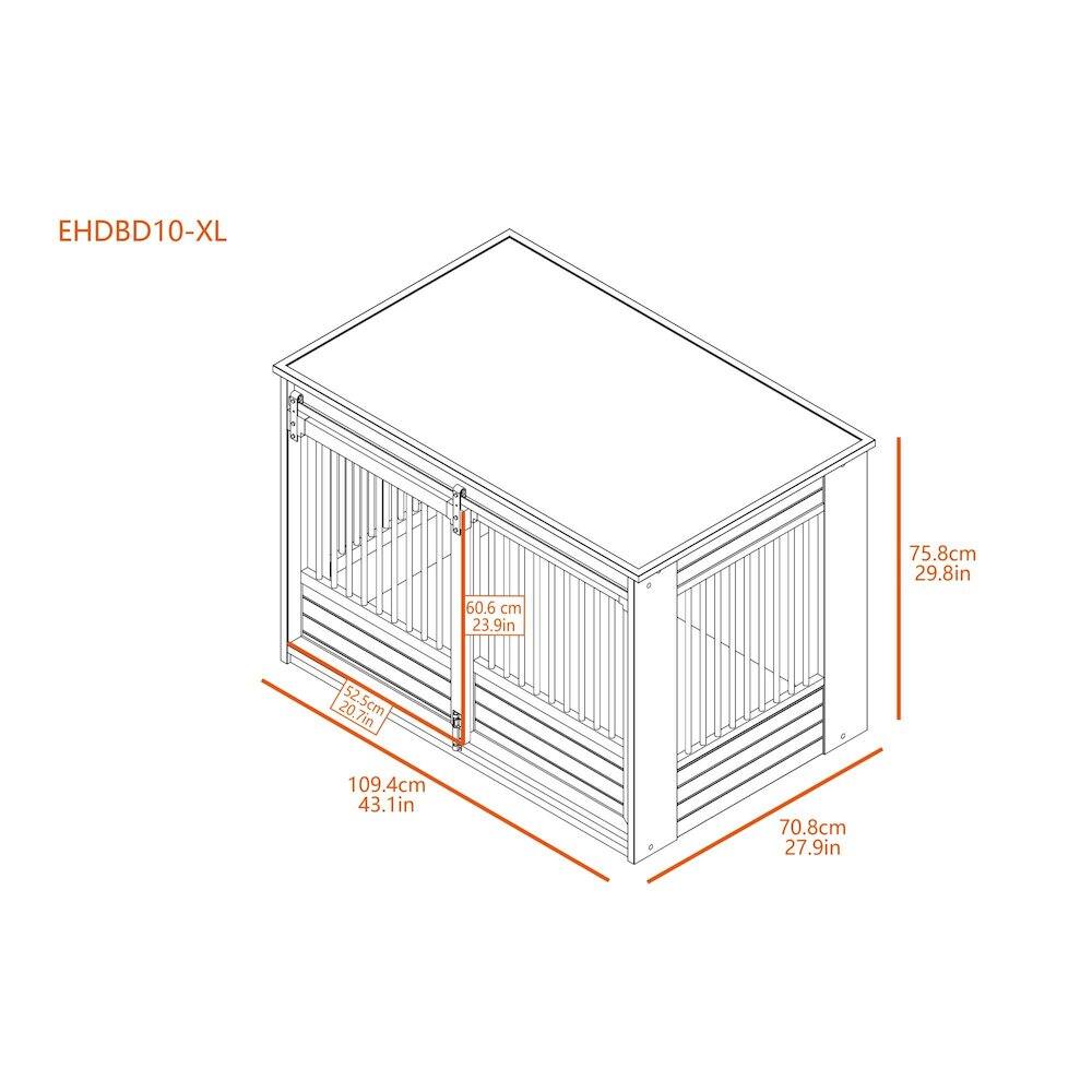 EHDBD10-XL  
75.8cm 29.8in  
60.6 cm 23.9in  
20.7in  
5cm  
109.4cm 43.1in  
70.8cm 27.9in