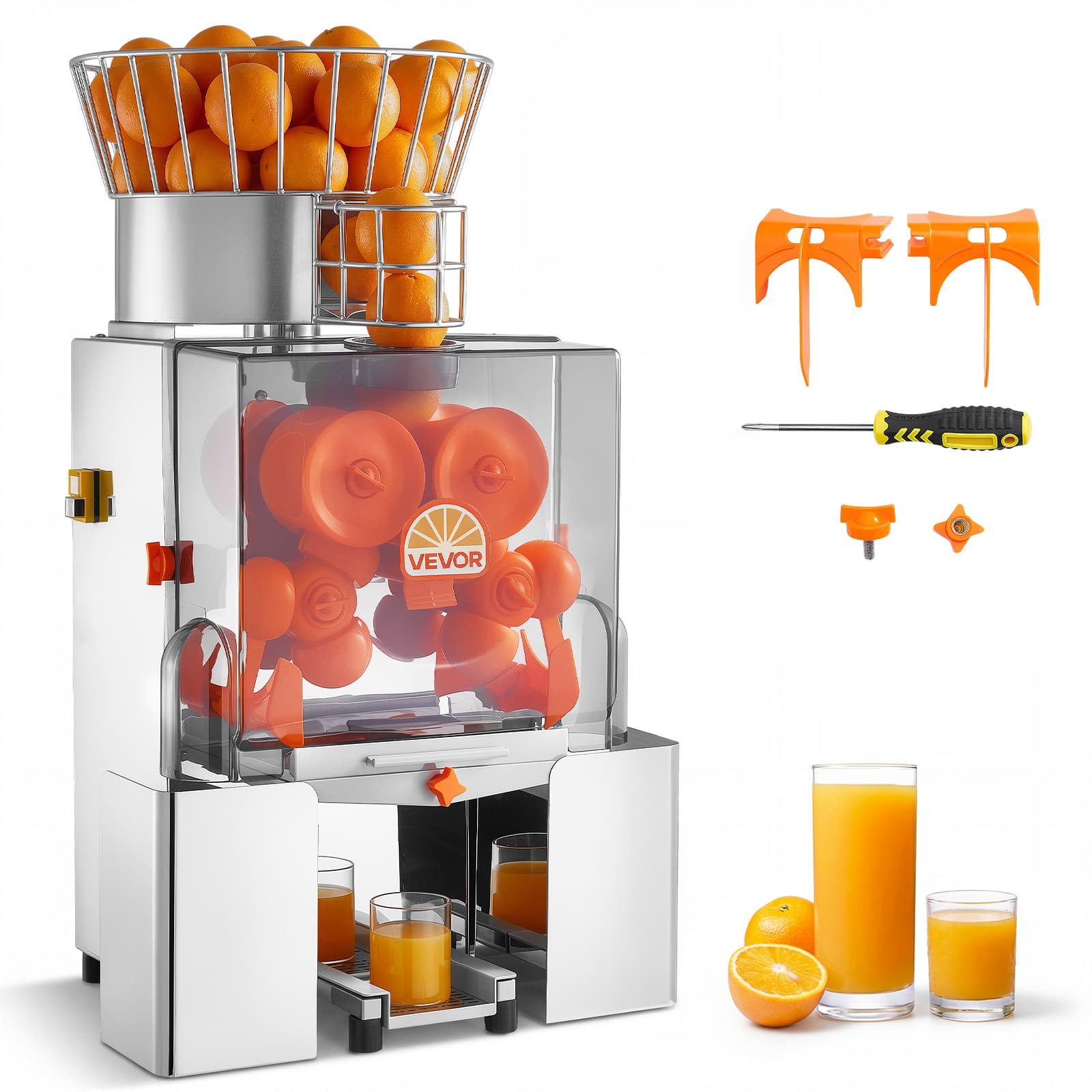 Vevor | | Commercial Orange Juicer Machine, 120W Electric Automatic Orange Squeezer, Lemon Citrus Pomegranates Extractor | Orange;Silver | Best Buy