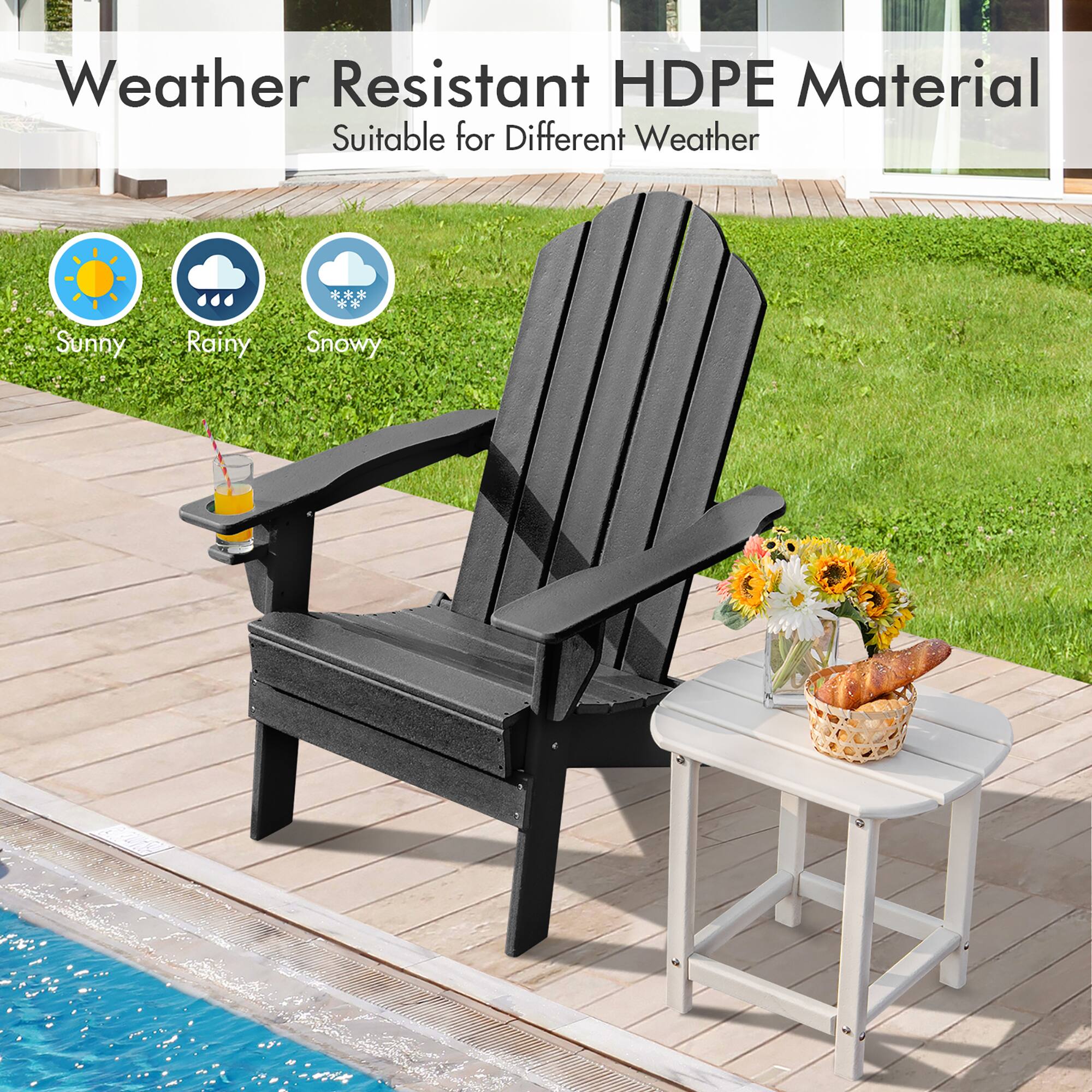 Weather Resistant HDPE Material  
Suitable for Different Weather  
Sunny  
Rainy  
Snowy