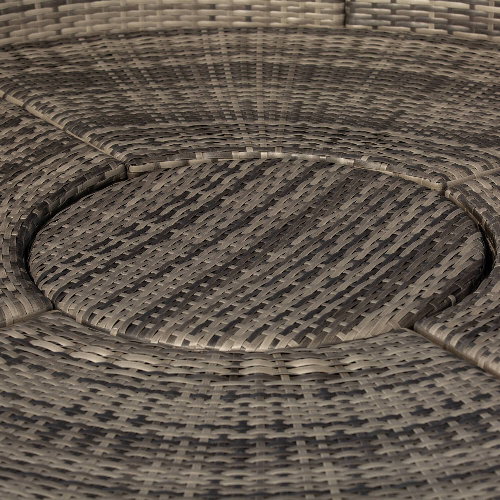 Alt View 8. Outsunny - 4-Piece Round Convertible Daybed with Cushions, Outdoor PE Rattan Patio Wicker Sofa Set - Dark Gray.