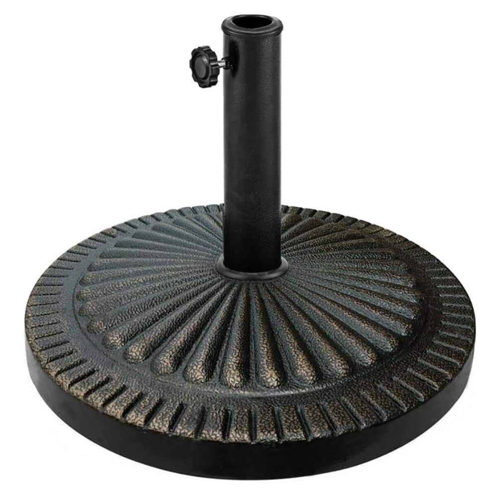 Kadyn - Outdoor Umbrella Base 315 lbs Market HeavyDuty Outdoor Stand Bronze Umbrella Base Black - Brown