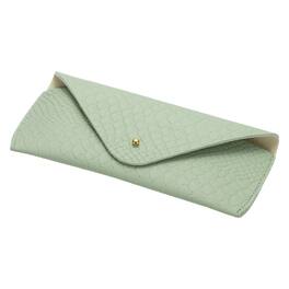 Unique Bargains - Leather Glasses Case, Soft Sunglass Pouch w/ Microfiber, Portable Eyeglass Storage Bag for Women & Men - Green