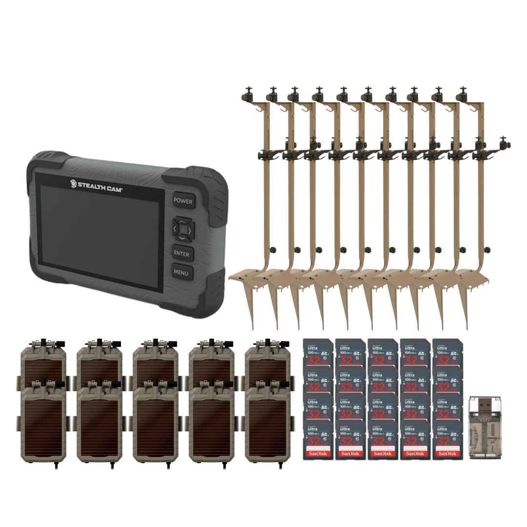 Stealth Cam - Mounting Post for Camera& Solar Pak with Solar Battery Pack Card Viewer