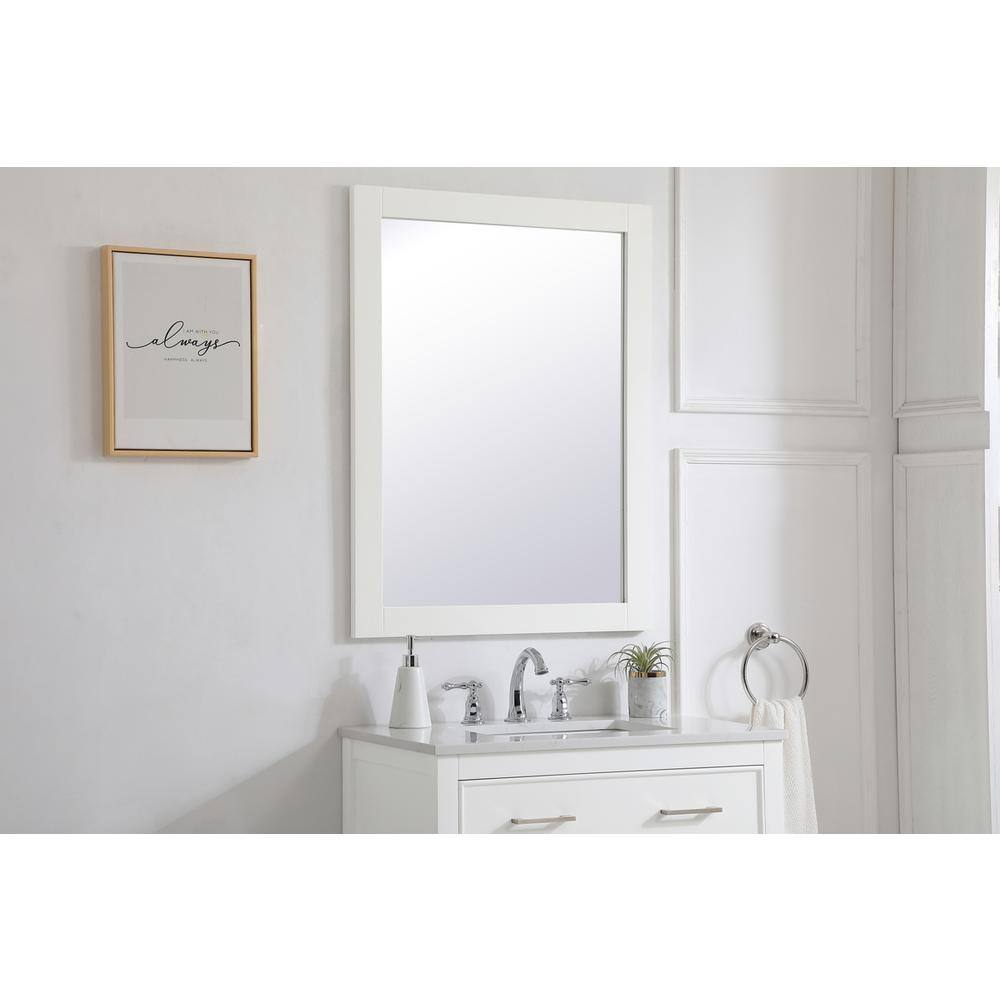 Alt View 6. Elegant Decor - Aqua rectangle vanity mirror 27 inch in White - White.